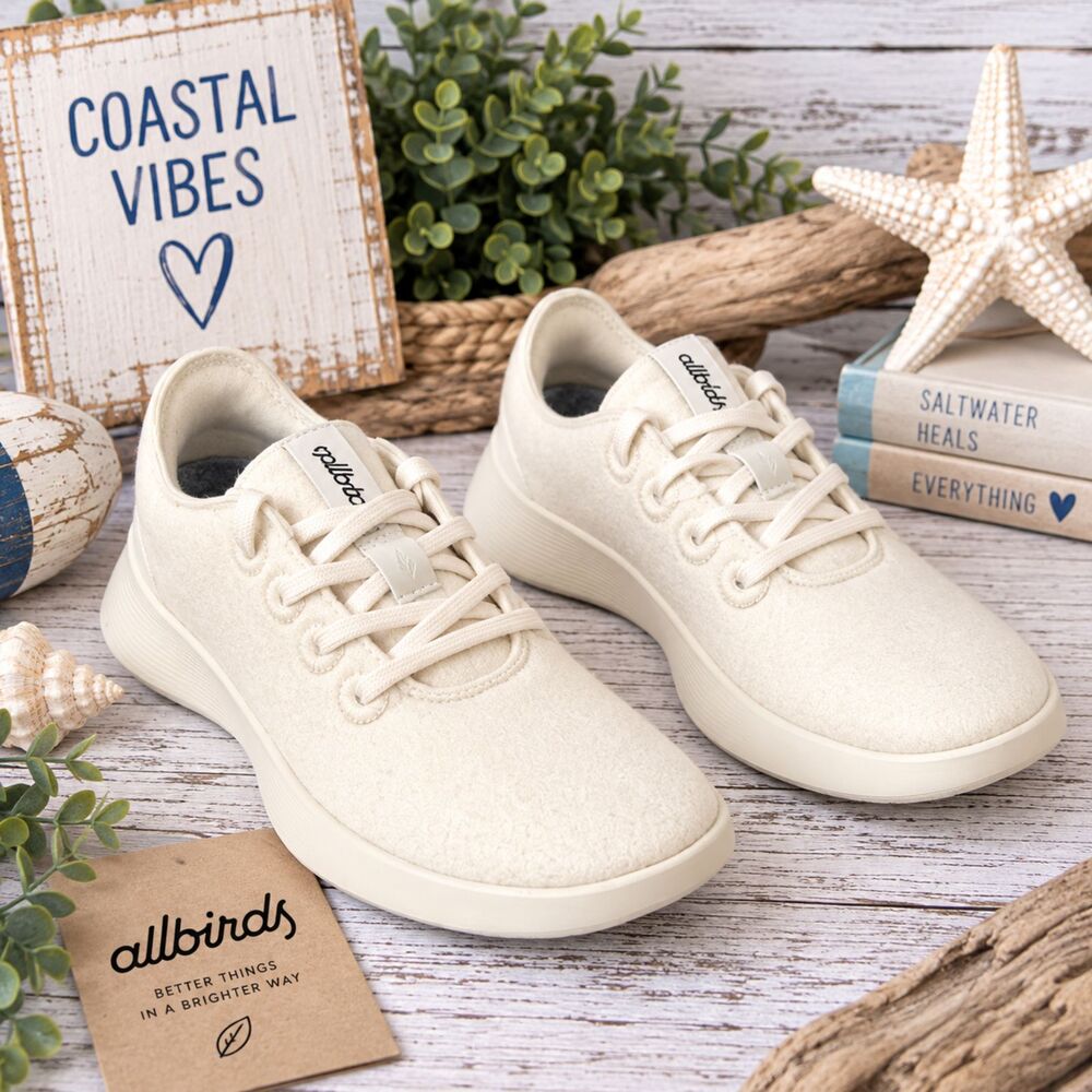 Allbirds Wool Runner 2 Natural White Sneakers Women 7 Sample NWOB